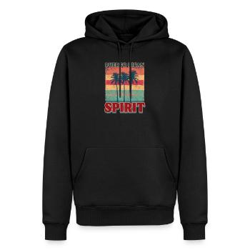 Porto Rico L’ portoricain - Sweat à capuche Premium bio Homme - noir - Devant - Nico (187cm)