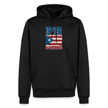 Porto Rico RP Drapeau fort - Sweat à capuche Premium bio Homme - noir - Devant - Nico (187cm)