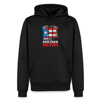 Puerto Rico Flagge San Juan Retro - Männer Premium Bio Hoodie - Schwarz - Vorne - Nico (187cm)