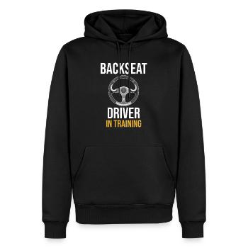 Fahrer Auf Dem Rücksitz, Weil Man Manchmal Eine - Männer Premium Bio Hoodie - Schwarz - Vorne - Nico (187cm)