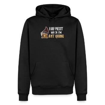 Je suis le plus heureux quand je cherche des antiquités - Sweat à capuche Premium bio Homme - noir - Devant - Nico (187cm)