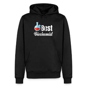 Meilleur scientifique drôle en biochimie - Sweat à capuche Premium bio Homme - noir - Devant - Nico (187cm)