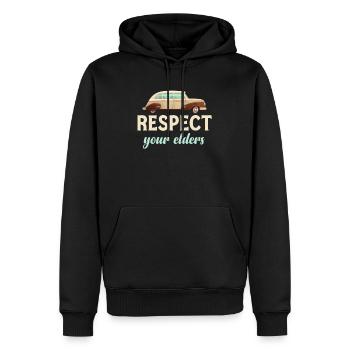 Respectez vos collectionneurs de voitures classiques les plus anciens - Sweat à capuche Premium bio Homme - noir - Devant - Nico (187cm)
