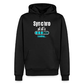 Chargement des compétences de synchronisation. Natation synchronisée - Sweat à capuche Premium bio Homme - noir - Devant - Nico (187cm)