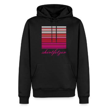 stripes red white SHIRTFETZERAkkustand Gradient - Men’s Premium Organic Hoodie - black - Front - Nico (187cm)