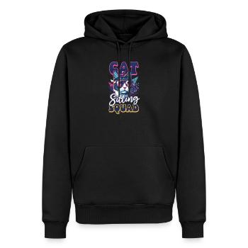 Cat Sitter Cat Sitting Squad - Sweat à capuche Premium bio Homme - noir - Devant - Nico (187cm)