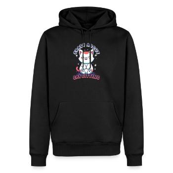 Cat Sitter Crazy About Catsitting - Men’s Premium Organic Hoodie - black - Front - Nico (187cm)