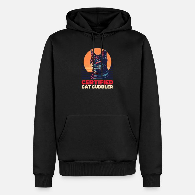 Câlin certifié Cat Sitter - Sweat à capuche Premium bio Homme - noir