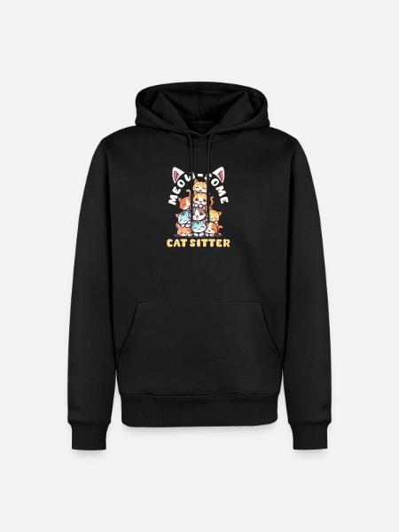 Cat Sitter Meow-Some Cat Sitter - Men’s Premium Organic Hoodie - black