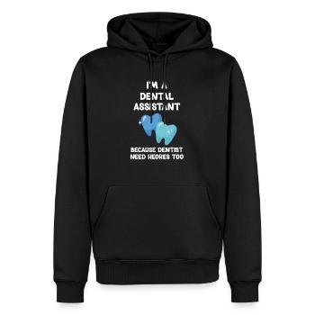 Je suis assistante dentaire parce que les dentistes sont aussi - Sweat à capuche Premium bio Homme - noir - Devant - Nico (187cm)