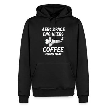 Luft- Und Raumfahrtingenieure Kaffee Natural - Männer Premium Bio Hoodie - Schwarz - Vorne - Nico (187cm)