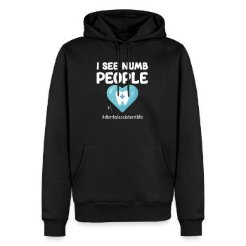 Only the strongest women will - Men’s Premium Organic Hoodie - black - Front - Nico (187cm)