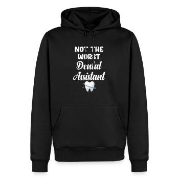 Pas le pire fil dentaire pour assistant dentaire - Sweat à capuche Premium bio Homme - noir - Devant - Nico (187cm)