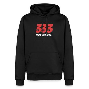 333 Seulement à moitié mauvais ! Antéchrist Humour Satanique - Sweat à capuche Premium bio Homme - noir - Devant - Nico (187cm)