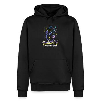 L&D-Krankenschwester liefert Liebe und Fürsorge - Männer Premium Bio Hoodie - Schwarz - Vorne - Nico (187cm)