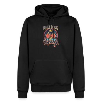Ping Pong Ping Pong King - Sweat à capuche Premium bio Homme - noir - Devant - Nico (187cm)