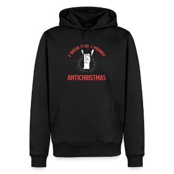 Je vous souhaite un joyeux anti-Noël - Sweat à capuche Premium bio Homme - noir - Devant - Nico (187cm)