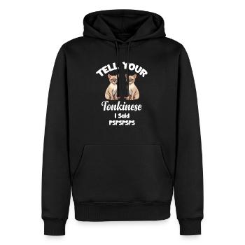 Sagen Sie Ihrer Tonkinese, Dass Ich Pspspsps - Männer Premium Bio Hoodie - Schwarz - Vorne - Nico (187cm)