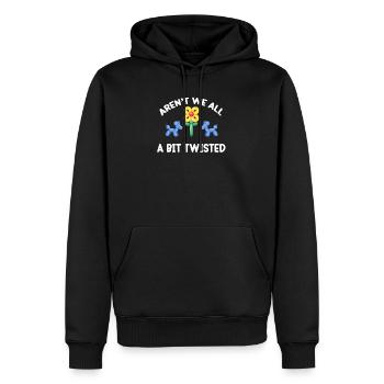 Aren't we all a bit twisted? - Men’s Premium Organic Hoodie - black - Front - Nico (187cm)