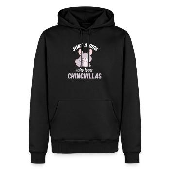 Juste une fille qui adore les chinchillas. - Sweat à capuche Premium bio Homme - noir - Devant - Nico (187cm)