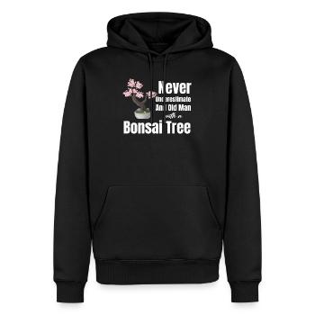 Unterschätzen Sie Niemals Einen Alten Mann Mit - Männer Premium Bio Hoodie - Schwarz - Vorne - Nico (187cm)