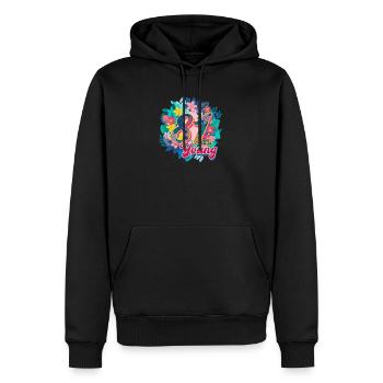 81. Geburtstag 81 Jahre jung - Männer Premium Bio Hoodie - Schwarz - Vorne - Nico (187cm)