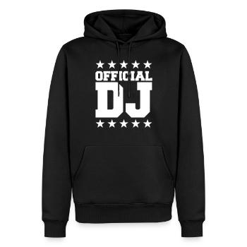 Logo officiel de DJ Star Mixer Dance Party Music - Sweat à capuche Premium bio Homme - noir - Devant - Nico (187cm)