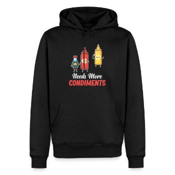 Wir Würzen Uns Gegenseitig! Senfwürziges - Männer Premium Bio Hoodie - Schwarz - Vorne - Nico (187cm)