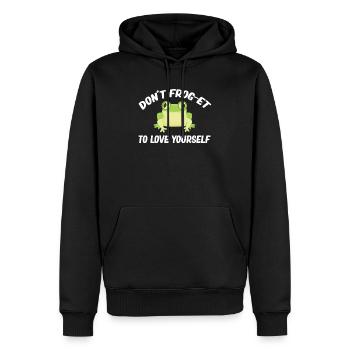 Don’t Frog-et To Love Yourself Chasse aux grenouilles - Sweat à capuche Premium bio Homme - noir - Devant - Nico (187cm)
