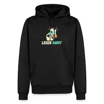 Légende Producteur laitier Hereford Ranchero - Sweat à capuche Premium bio Homme - noir - Devant - Nico (187cm)
