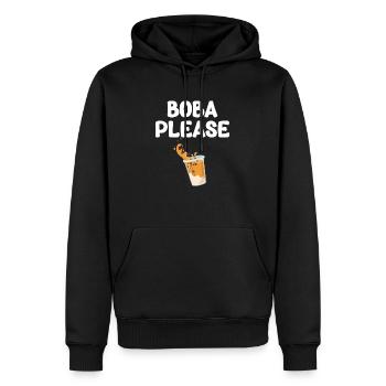 Boba Please Tea Lover Bubble Japan K-pop - Men’s Premium Organic Hoodie - black - Front - Nico (187cm)