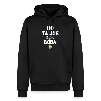 No Talkie Before Boba Bubble Japanese - Men’s Premium Organic Hoodie - black - Front - Nico (187cm)