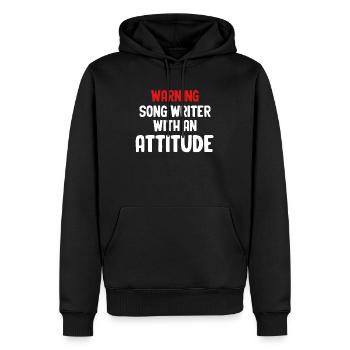 Warnung Einstellung Zum Songschreiber - Männer Premium Bio Hoodie - Schwarz - Vorne - Nico (187cm)