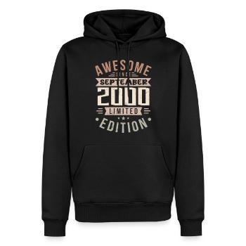 2000 September Birthday Born September 2000 - Men’s Premium Organic Hoodie - black - Front - Nico (187cm)