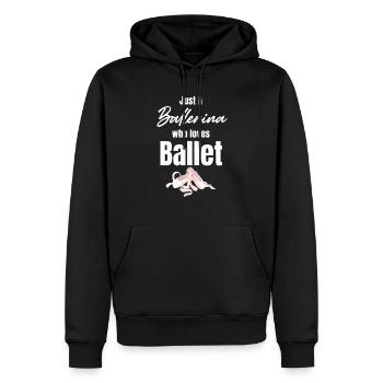 Juste une ballerine qui aime le ballet. - Sweat à capuche Premium bio Homme - noir - Devant - Nico (187cm)