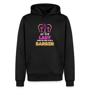 Laissez cette dame vous montrer comment faire un - Sweat à capuche Premium bio Homme - noir - Devant - Nico (187cm)