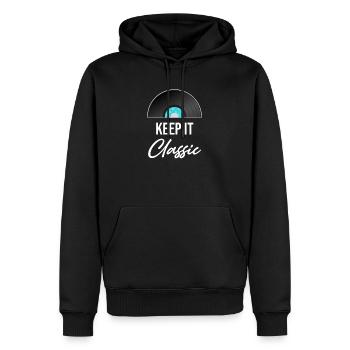 Keep It Classic Vinyl Collector Antique Rustic - Männer Premium Bio Hoodie - Schwarz - Vorne - Nico (187cm)