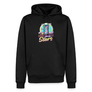 Gymnastique : Bondir pour les étoiles - Sweat à capuche Premium bio Homme - noir - Devant - Nico (187cm)