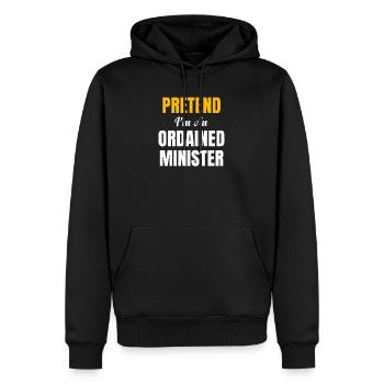 Imaginez si j’étais un ordonné - Sweat à capuche Premium bio Homme - noir - Devant - Nico (187cm)