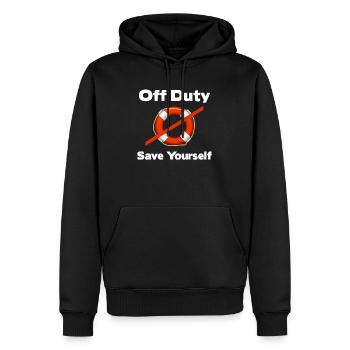 Off Duty Save Yourself Funny Lifeguards Island - Männer Premium Bio Hoodie - Schwarz - Vorne - Nico (187cm)