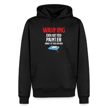 Warnung: Erschöpfter Maler Ärgert Sich Auf - Männer Premium Bio Hoodie - Schwarz - Vorne - Nico (187cm)