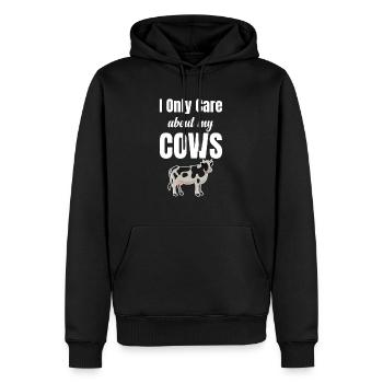Ich Interessiere Mich Nur Für Kühe Lustiger Bauer - Männer Premium Bio Hoodie - Schwarz - Vorne - Nico (187cm)
