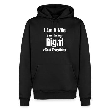 Je suis une épouse, j’ai toujours en tout - Sweat à capuche Premium bio Homme - noir - Devant - Nico (187cm)