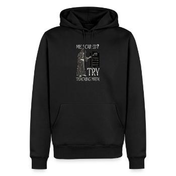 Professeur de mathématiques d’Halloween, j’ai peur ? Essayez le tapis d’enseignement - Sweat à capuche Premium bio Homme - noir - Devant - Nico (187cm)