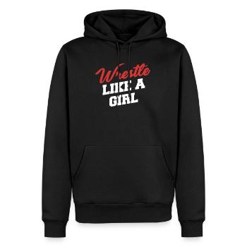 Luttez comme une fille Lutte Arts Martiaux Karaté - Sweat à capuche Premium bio Homme - noir - Devant - Nico (187cm)
