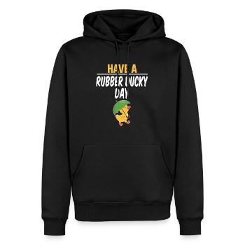 Have a rubber duck tag, funny - Men’s Premium Organic Hoodie - black - Front - Nico (187cm)