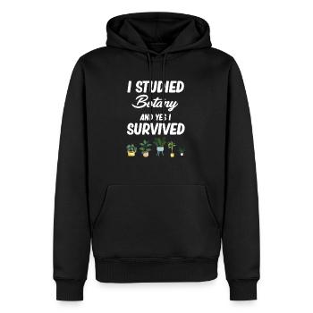 Ich Habe Botanik Studiert Und Ja, Ich Habe - Männer Premium Bio Hoodie - Schwarz - Vorne - Nico (187cm)