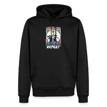 Lustiger Volleyball Stoß, Satz, Spike, Wiederholung - Männer Premium Bio Hoodie - Schwarz - Vorne - Nico (187cm)