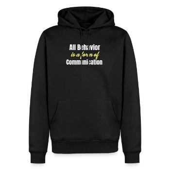 Tout comportement est une forme de communication - Sweat à capuche Premium bio Homme - noir - Devant - Nico (187cm)