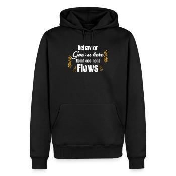 Gesch Verhalten Geht Dorthin, Wo Verstärkung Fließ - Männer Premium Bio Hoodie - Schwarz - Vorne - Nico (187cm)